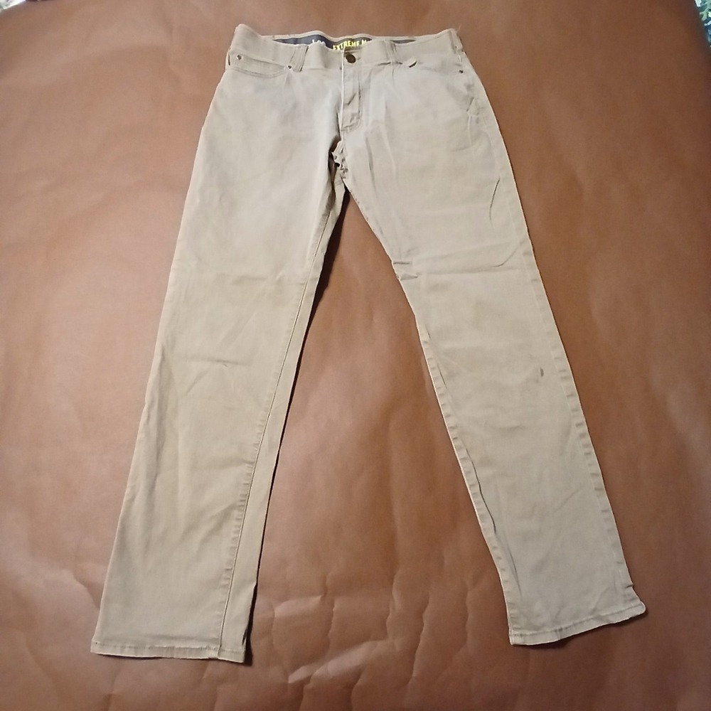 Lee Extreme Motion Straight Fit Tapered Leg Khaki Pants Mens 38x34 Beige